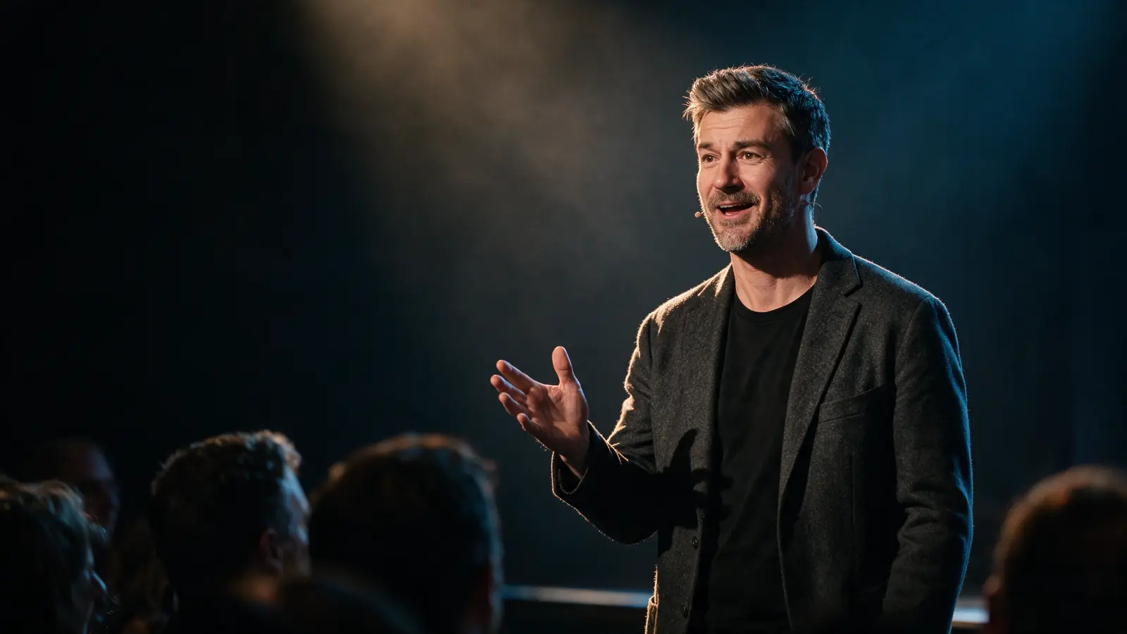 Christian Rodwell speaking on stage