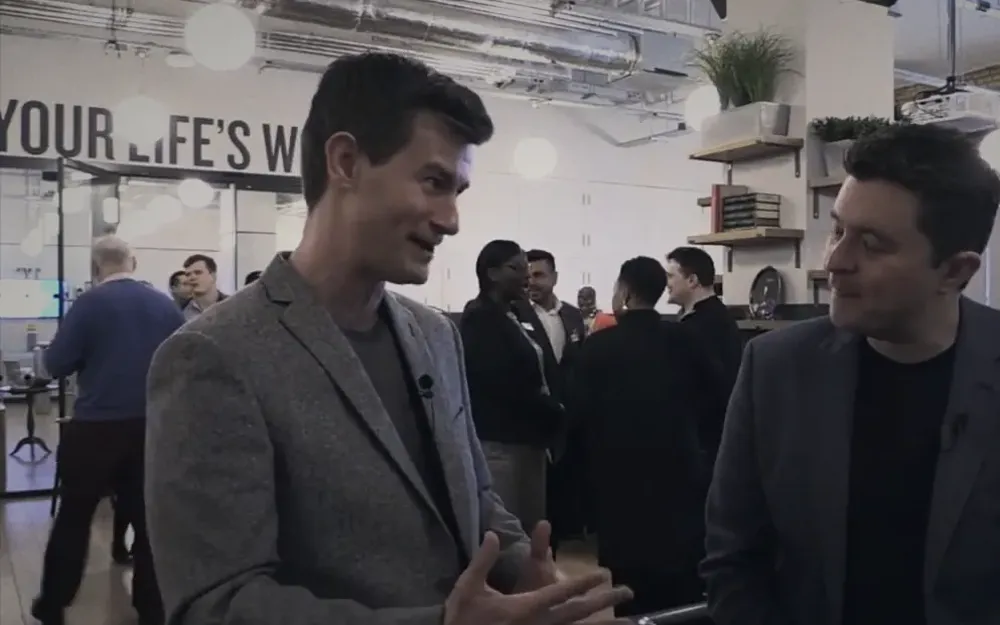 Christian Rodwell in conversation with Daniel Priestley at Escape the Rat Race meetup 34